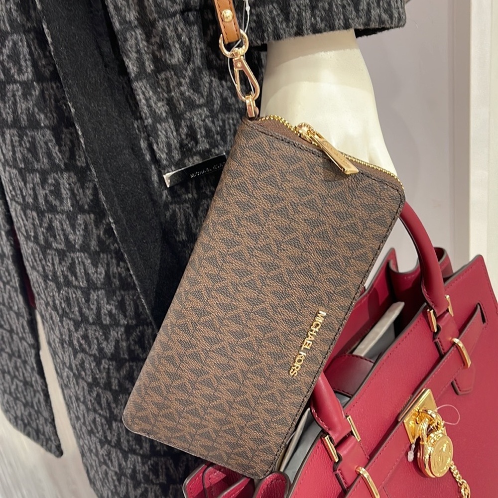 Michael Kors Jet Set Travel Large Travel CONTINENTAL wallet-wristlet-phoneholder - Picture 8 of 16